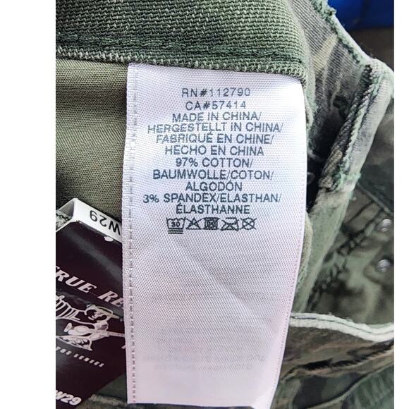 New NWT True Religion Hallie‎ Camouflage Mid Rise Skinny Jeans Size 29 - Picture 12 of 12